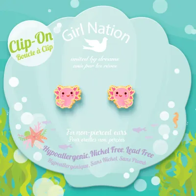 CLIP ON Cutie Earrings | Axolotl Love