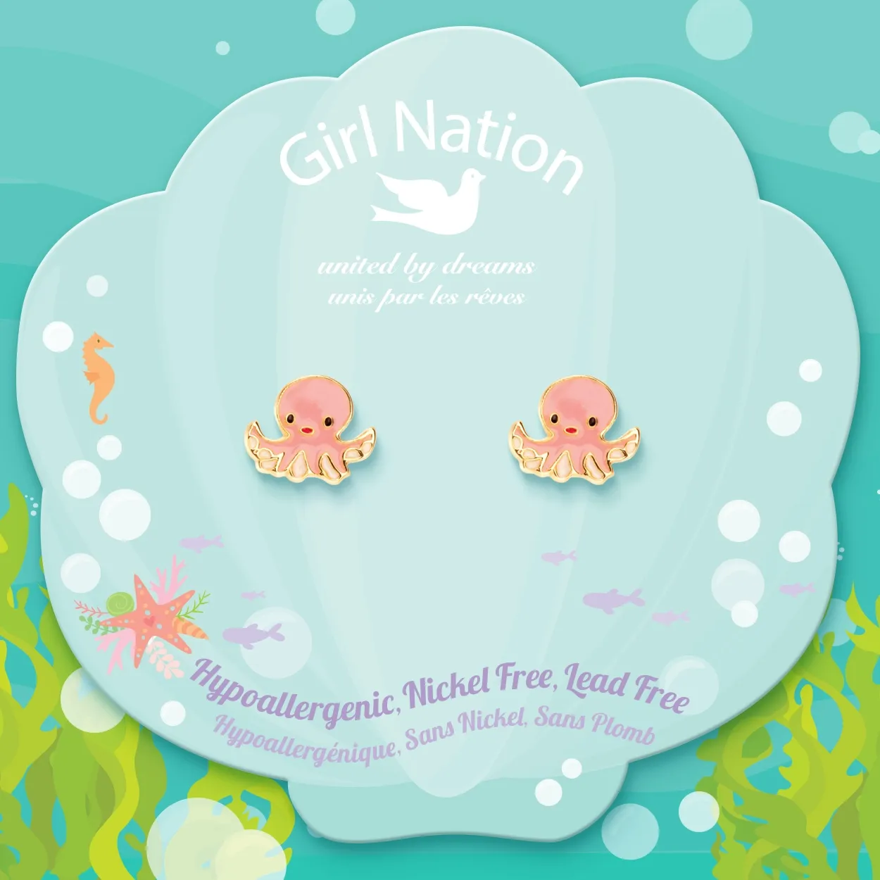Octopus | Cutie Stud Earrings for Kids