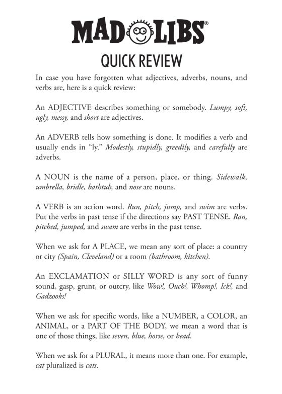 Haunted House Mad Libs