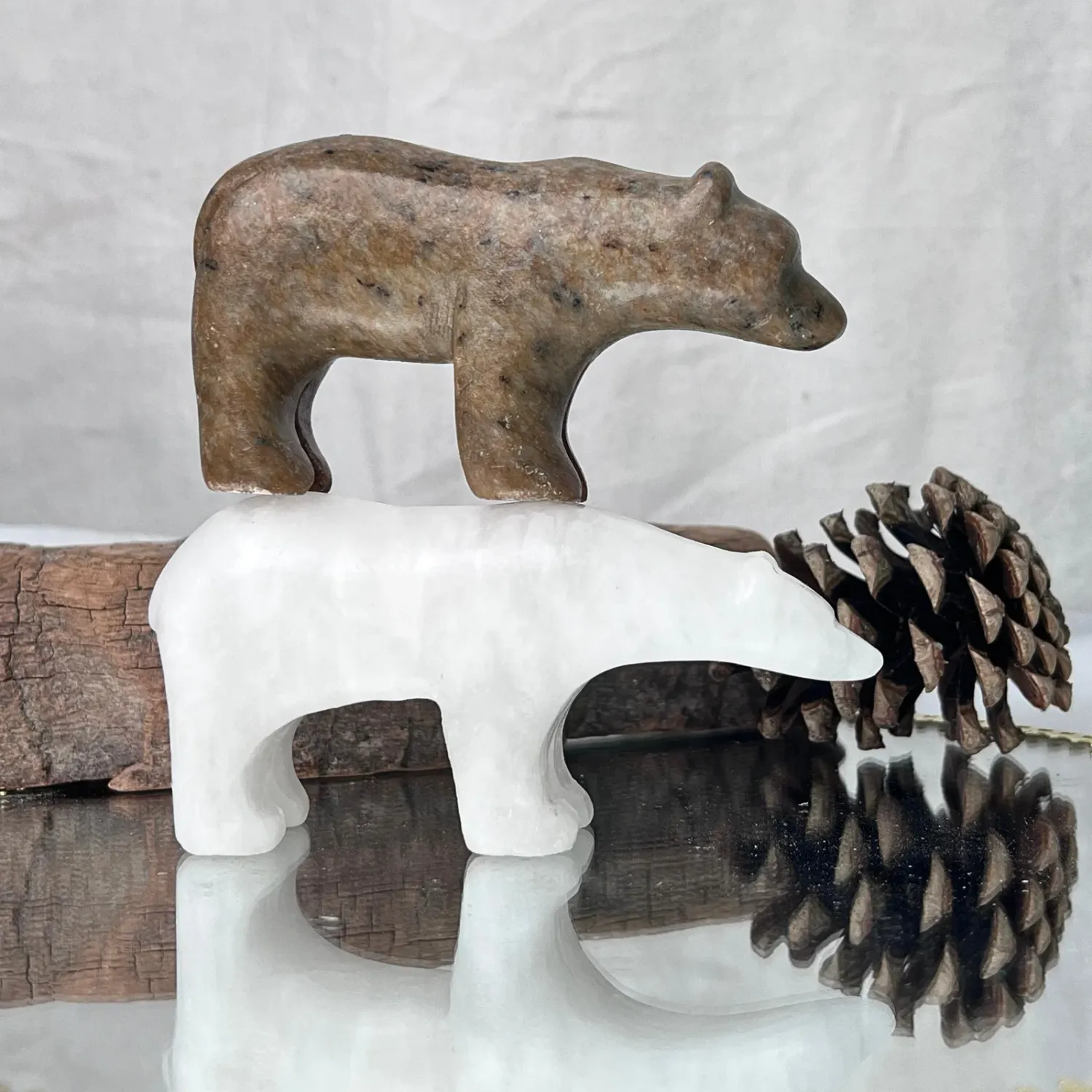 Soap Stone Carving kit Double Bear And Polar Bear Kit