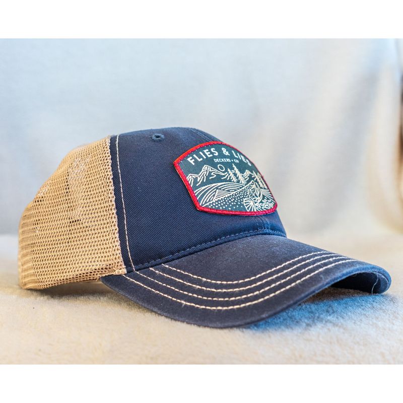 Flies & Lies Trucker - Rising Trout Patch (navy/khaki)