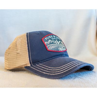 Flies & Lies Trucker - Rising Trout Patch (navy/khaki)