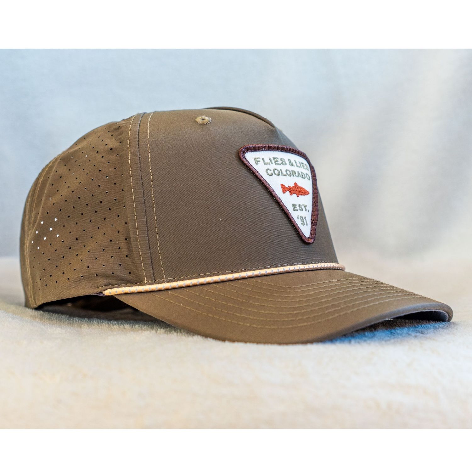 Flies & Lies Performance Mesh Cap - Colorado Patch (dark loden/tannin-grey)