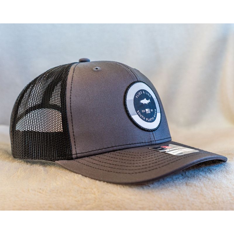 Flies & Lies Trucker- South Platte River Patch (grey/black)