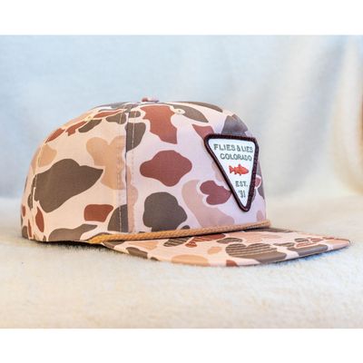 Flies & Lies Flat Bill Rope Hat - Colorado Patch (camo)