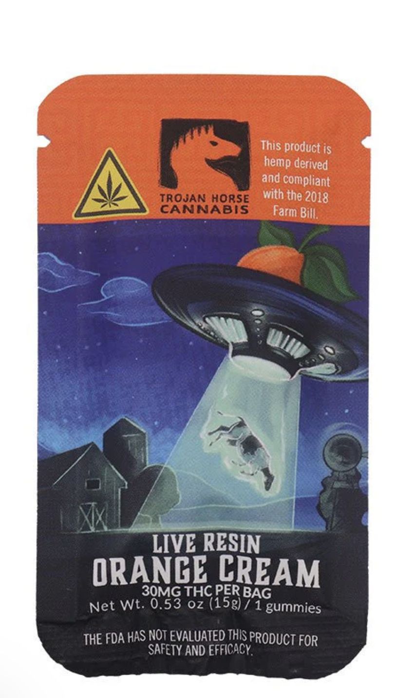 Trojan 10ct 300mg Live Resin Gummies - Orange Cream