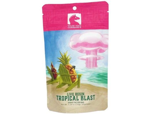Trojan 10ct 300mg Live Resin Gummies - Tropical Blast