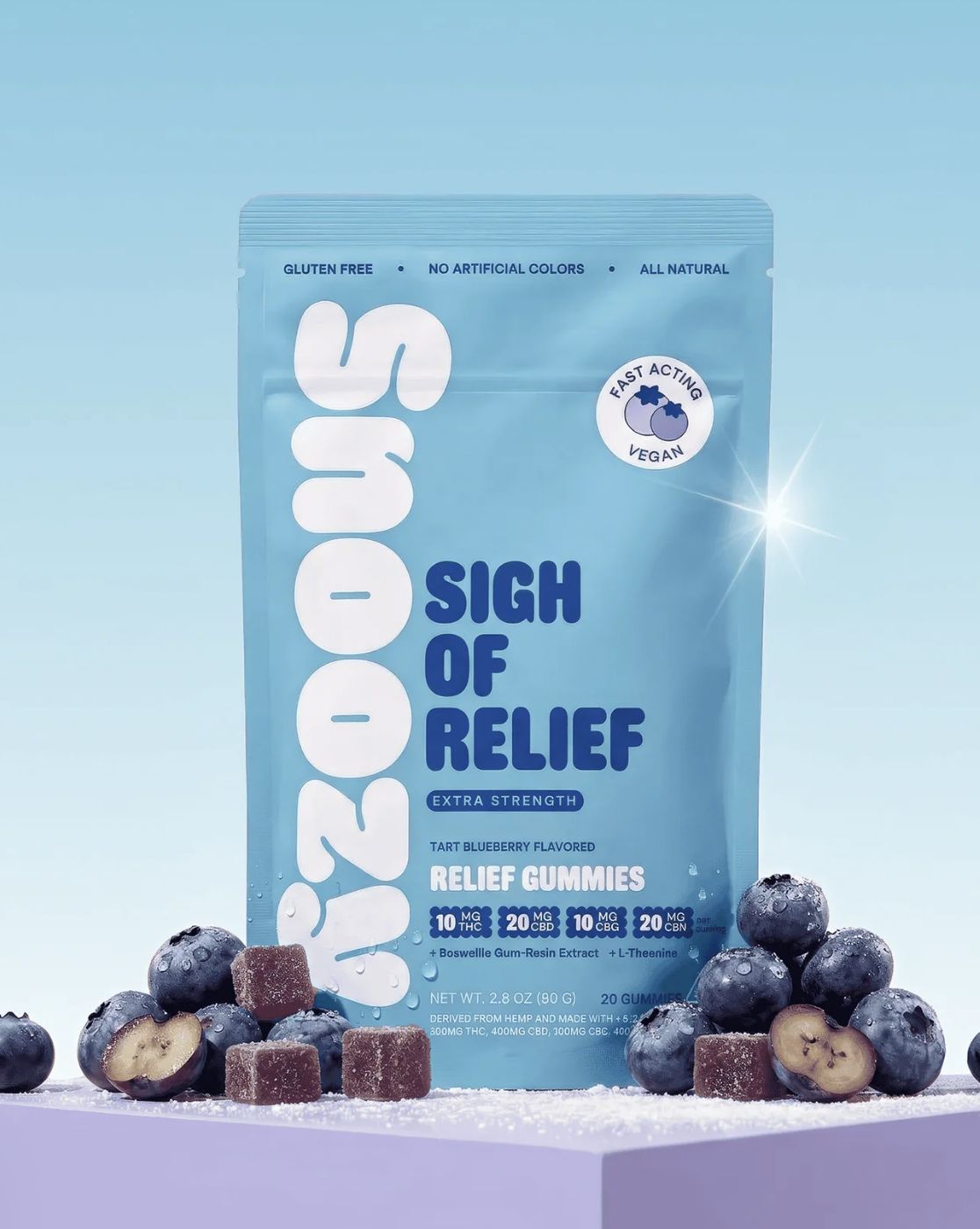 Snoozy 20ct 1200mg Relief Gummies - Xtra Strength