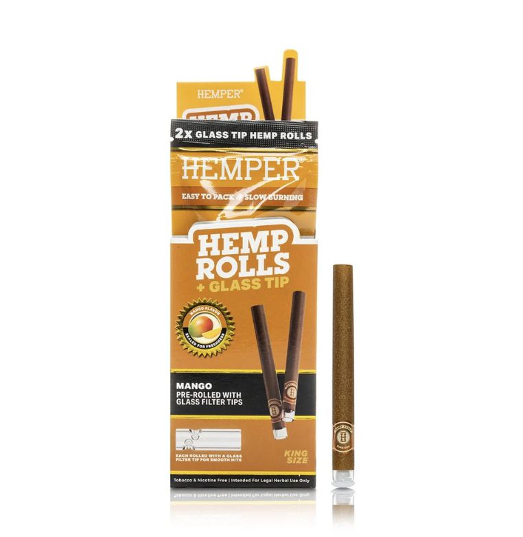Hemper Glass Tip King Cones 2pk -  Mango