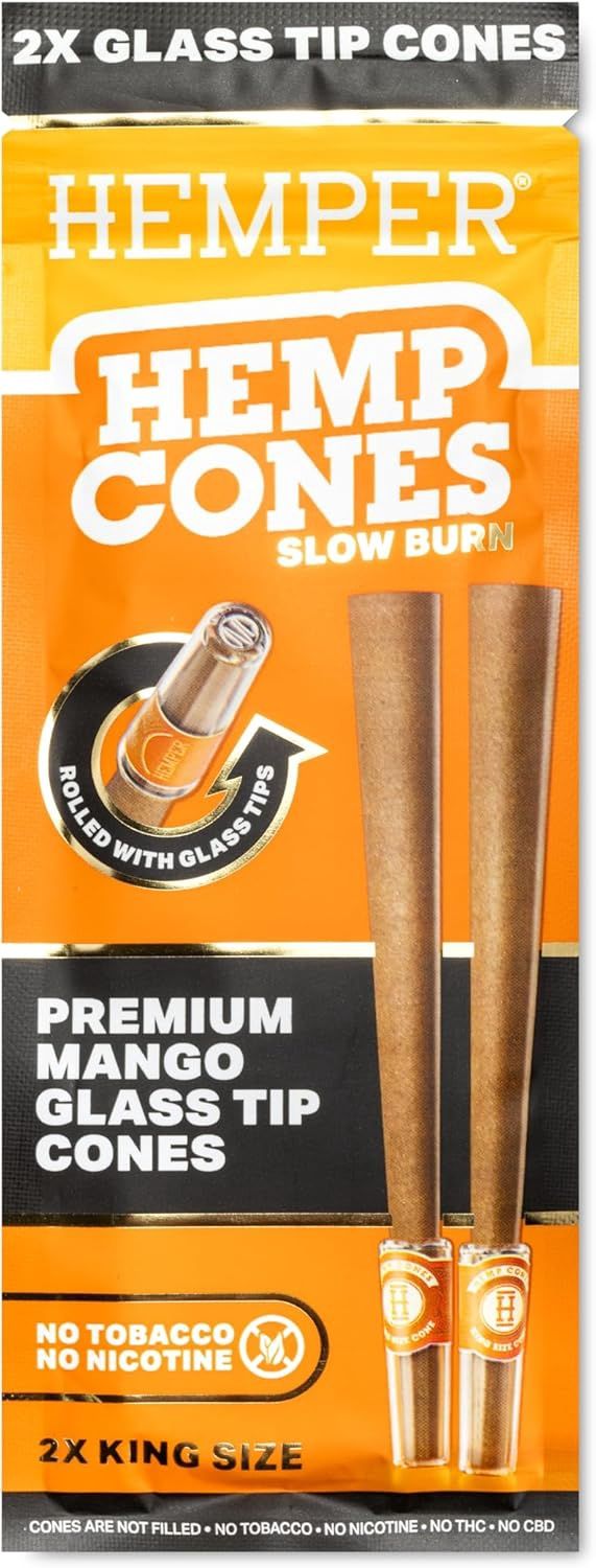 Hemper Glass Tip King Cones 2pk -  Mango