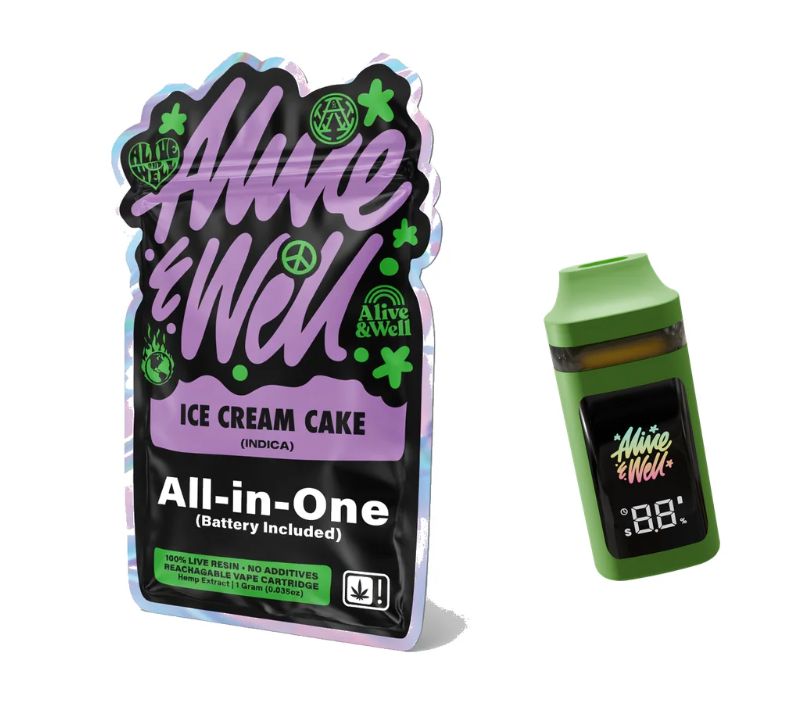 A&amp;W 1g Live Resin Dispo - Ice Cream Cake - Indica