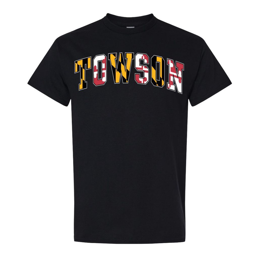 Towson Arch Tee MD Flag, Colour: Black, Size: Adult Small