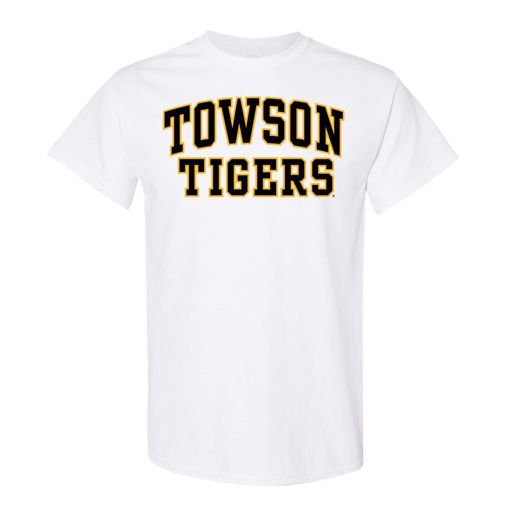 Towson Tiger Tee, Gray or White, Colour: White, Size: Adult Small