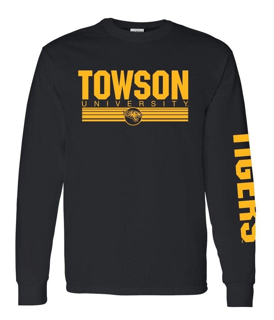 Towson Tigers Long Sleeve Tee, Colour: Black, Size: Adult Small