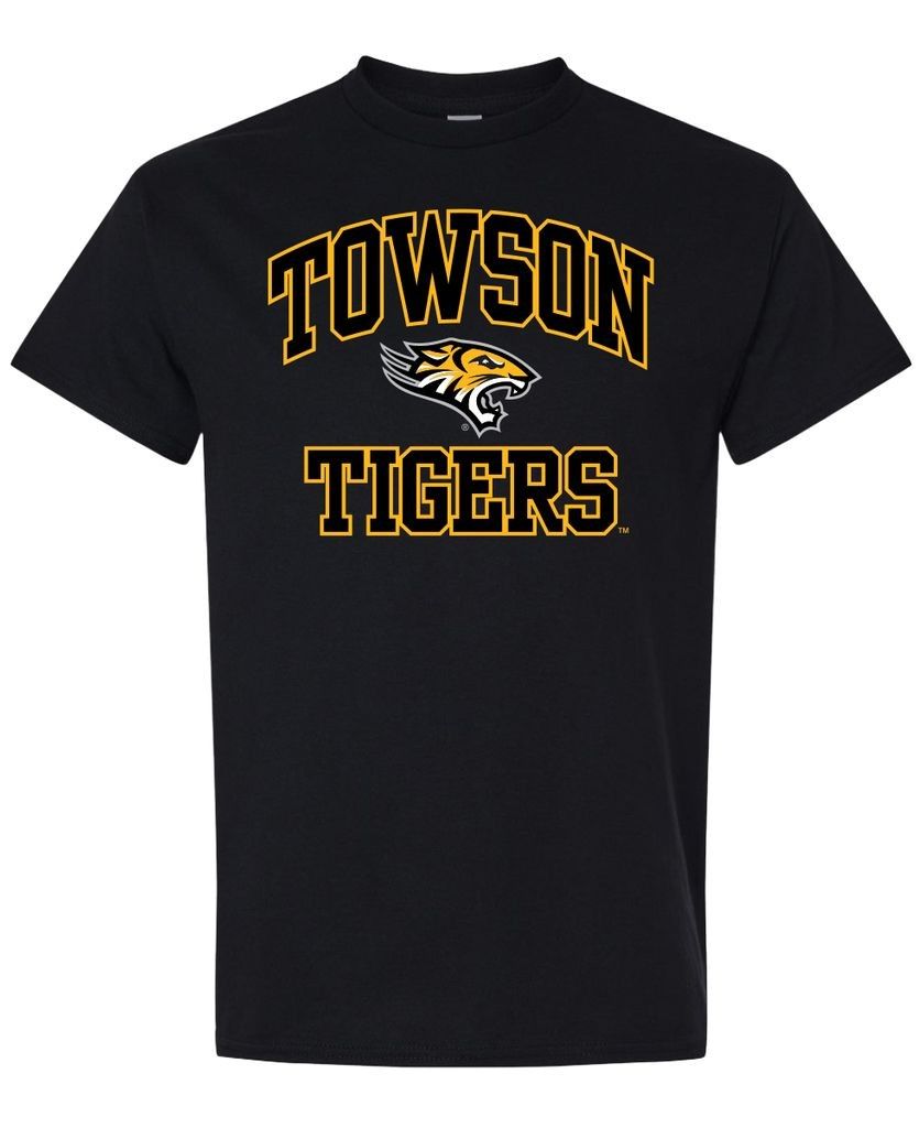 Towson Arch Mascot Tee, Gold, Black or Gray