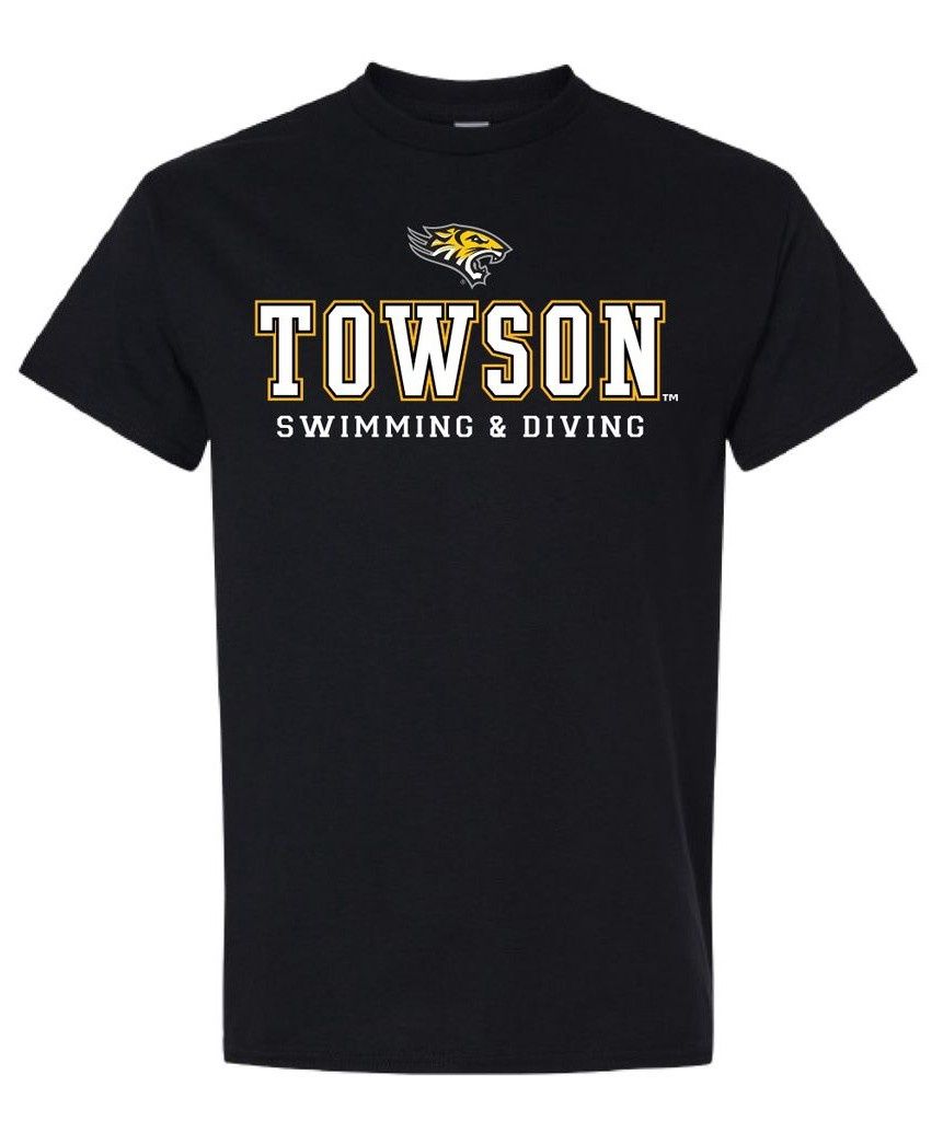 Swimming &amp; Diving Tee Shirt, Colour: Black, Size: Adult Small