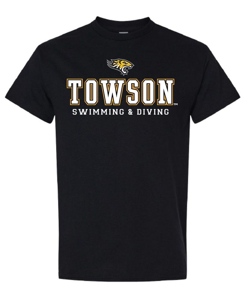 Swimming &amp; Diving Tee Shirt, Gray &amp; Black, Colour: Black, Size: Adult Small