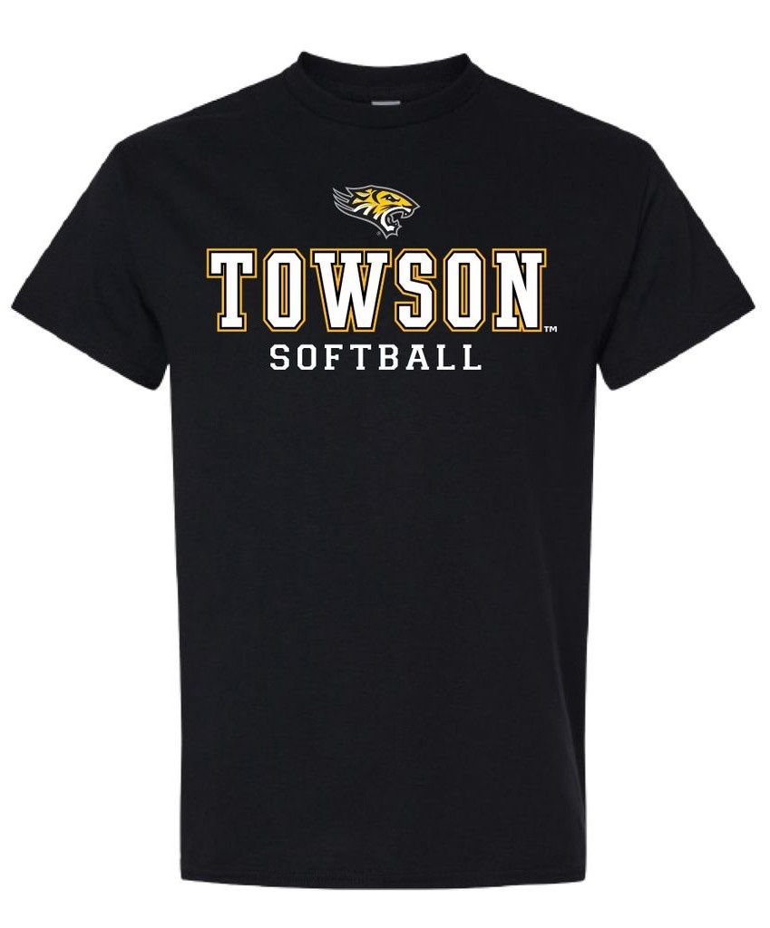 Softball Tee Shirt, Gray &amp; Black, Colour: Black, Size: Adult Small