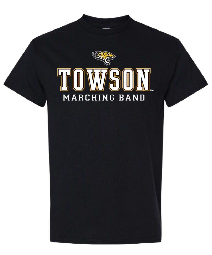 Marching Band Tee Shirt, Black &amp; Gray, Colour: Black, Size: Adult Small