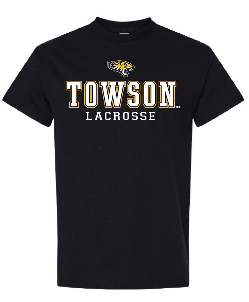 Lacrosse Tee Shirt, Black &amp; Gray, Colour: Black, Size: Adult Small