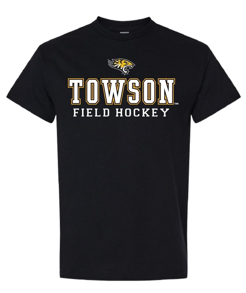 Field Hockey Tee Shirt, Black &amp; Gray, Colour: Black, Size: Adult Small