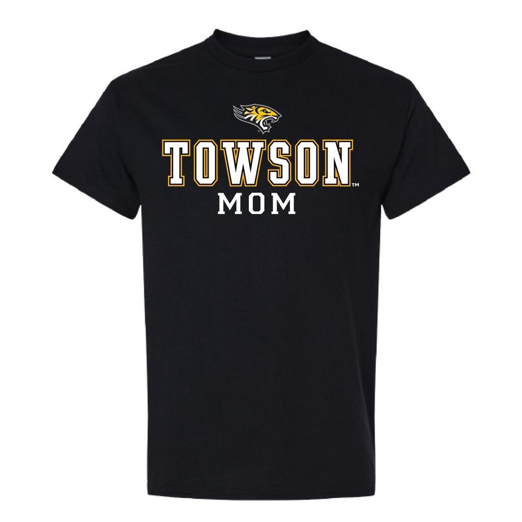 Towson Mom Tee Shirt, Gray &amp; Black, Colour: Black, Size: Adult Small
