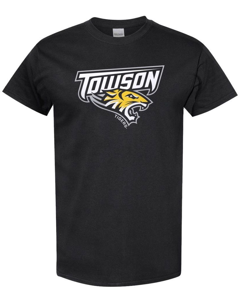 Towson Mascot Tee Shirt, Black &amp; Gray, Colour: Black, Size: Adult Small
