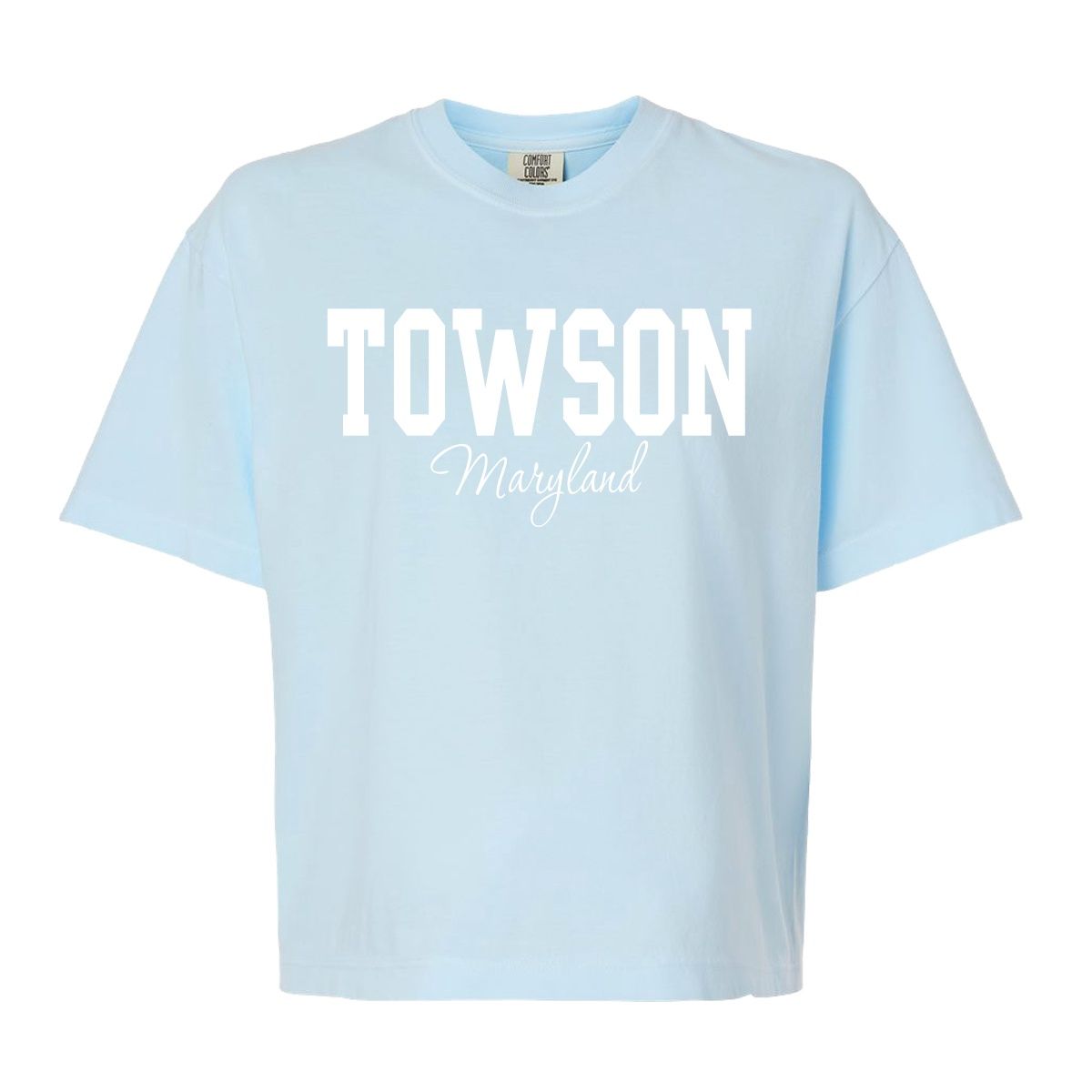 Ladies Boxy Tee, Chambray Blue, Violet or Mint, Colour: Chambray, Size: Ladies Adult Small