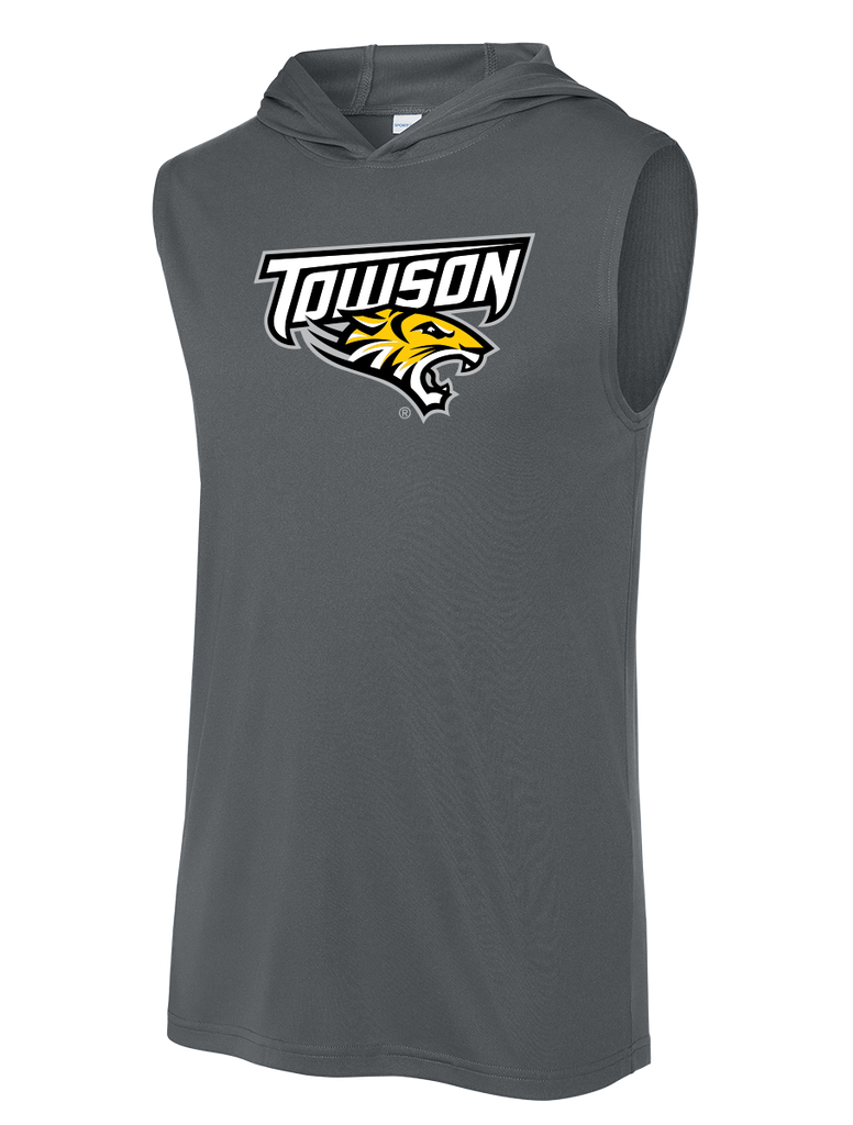 Sleeveless Hooded Tee, Gray &amp; black