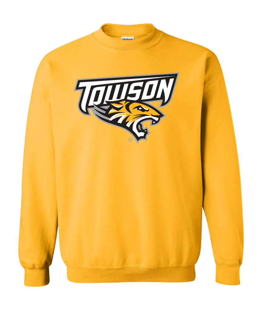 Towson Tigers Embroidered Crew, Colour: Gold, Size: Adult Small