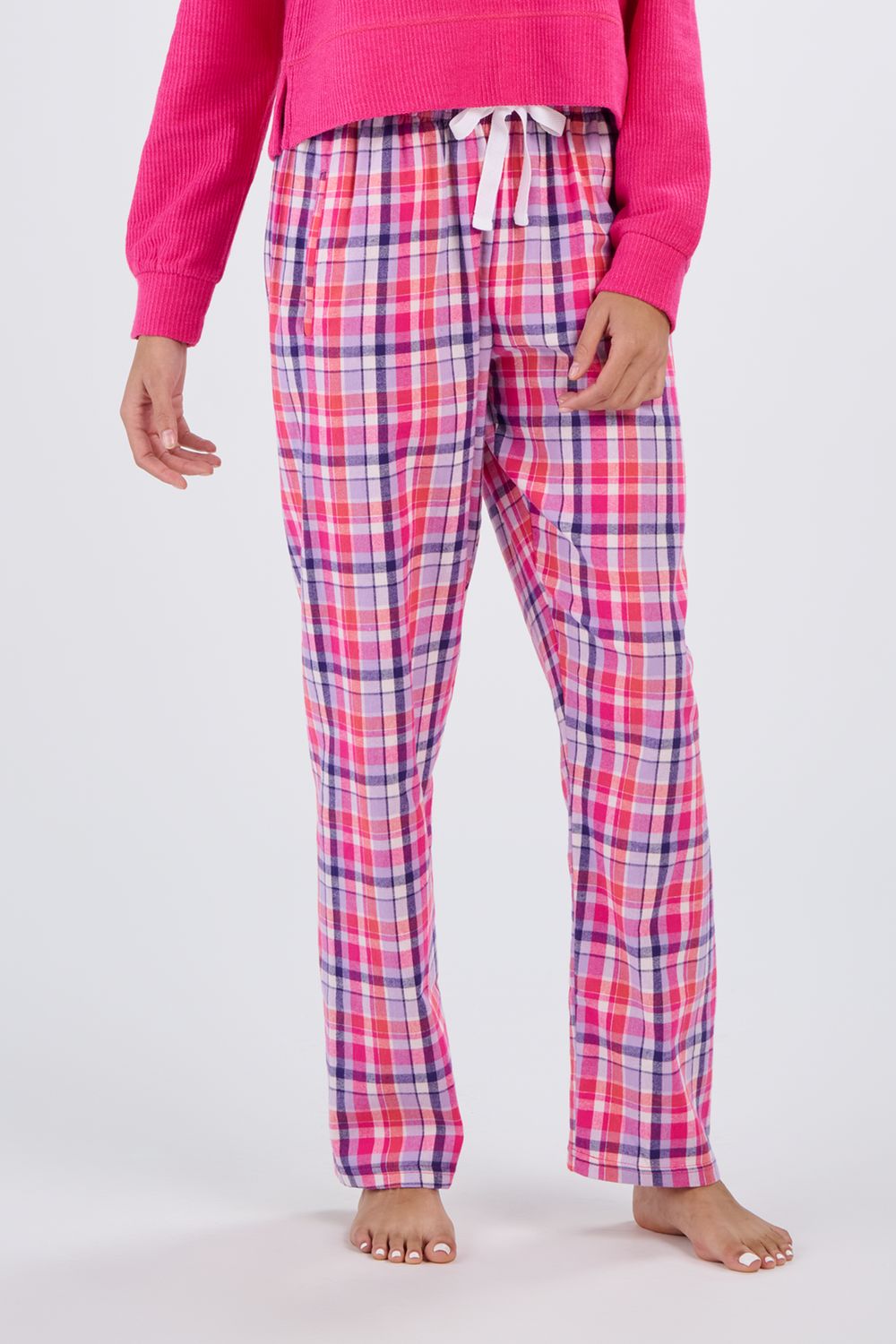 Ladies Flannel Pant in Pink/Blue/Orchid