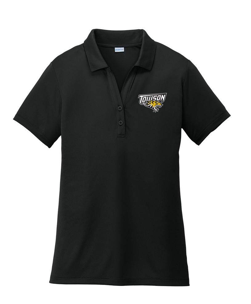 Ladies Towson Tigers Polo, Black &amp; Gold