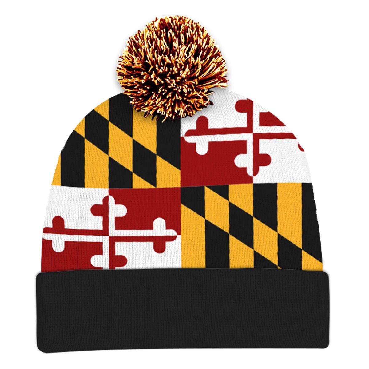 Maryland Flag Knit Pom Beanie