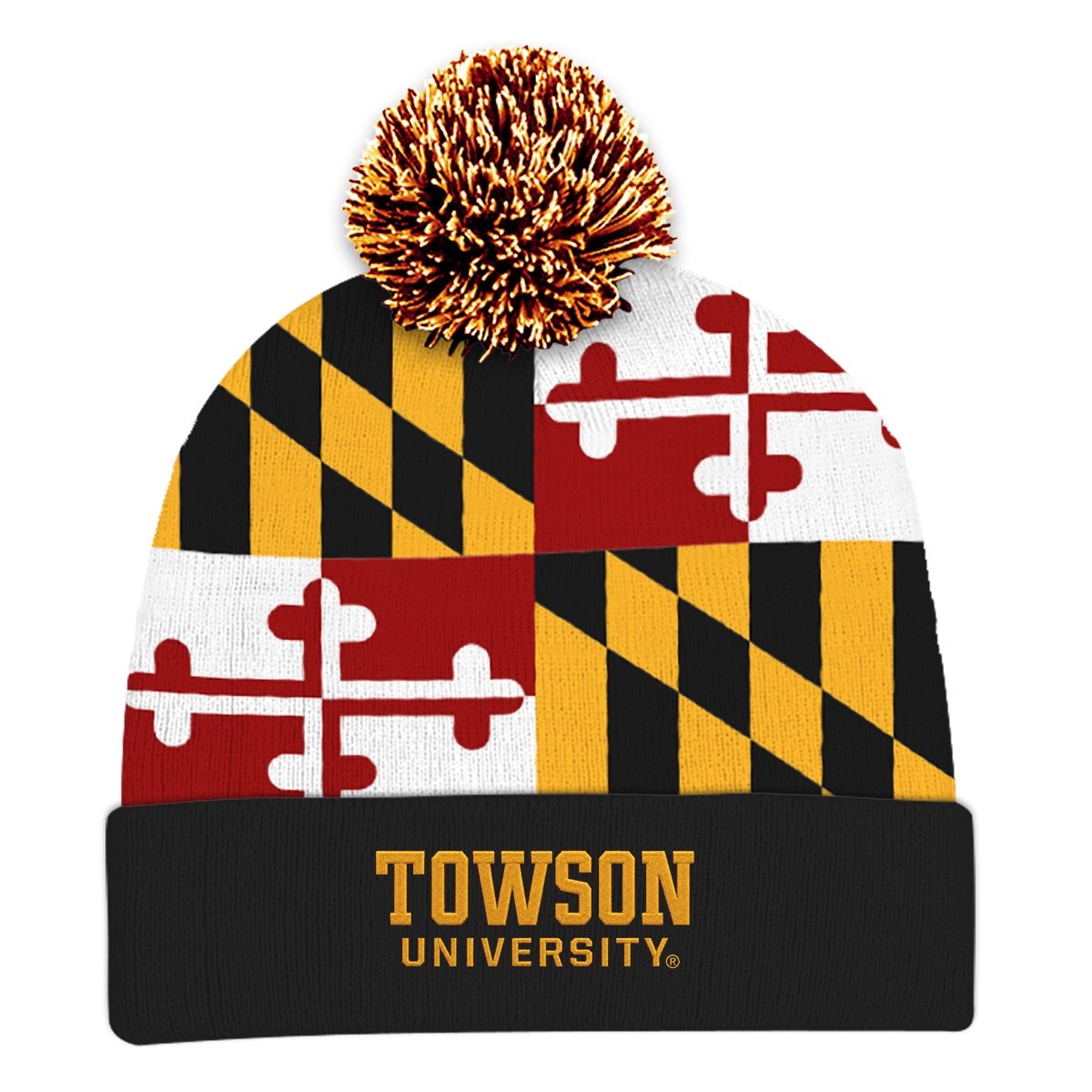 TU Knit Pom Beanie MD Flag