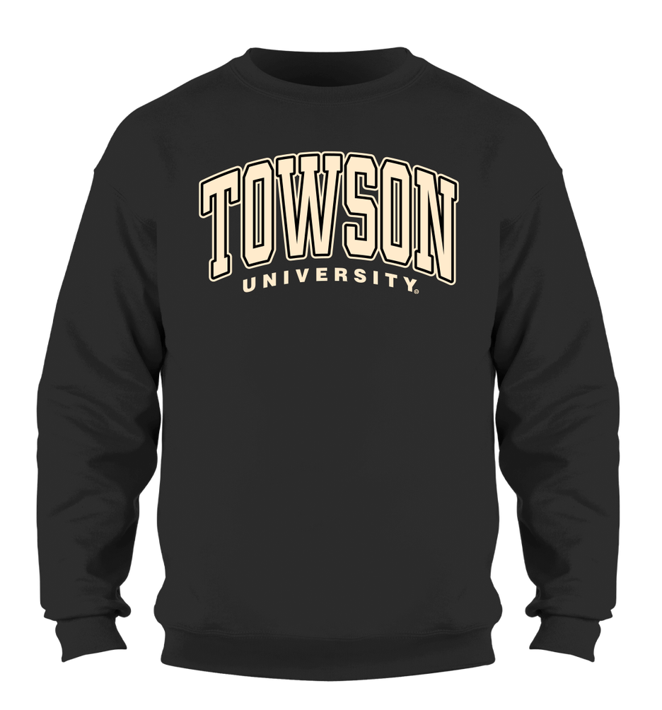TU Custom Felt Embroidered Crew Neck-Black &amp; Ash, Colour: Black, Size: Adult Small