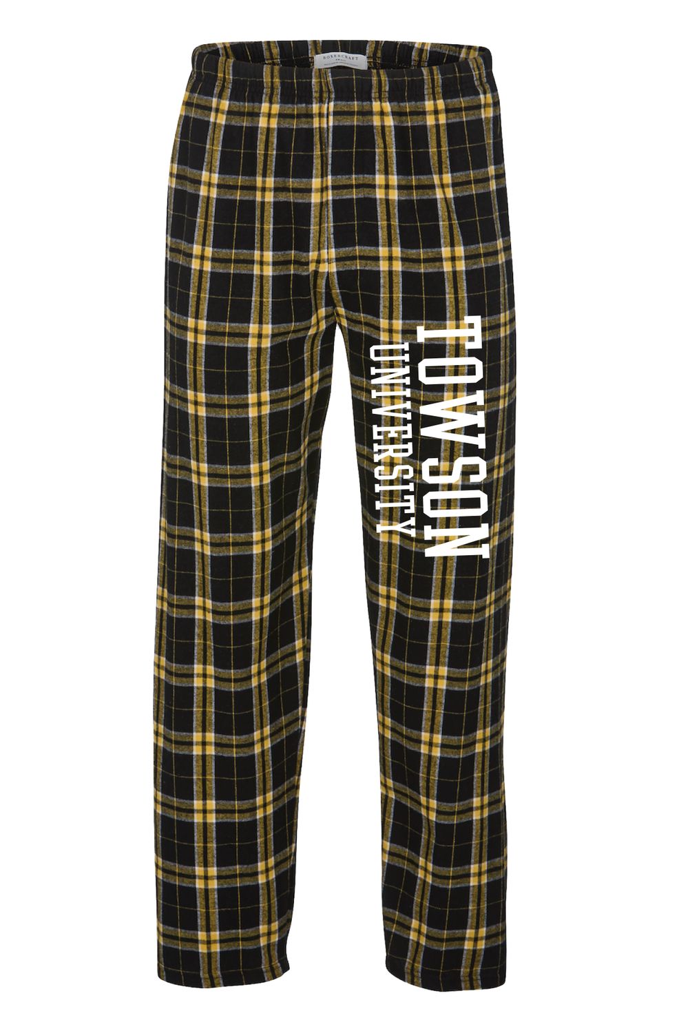 Towson Black &amp; Gold Flannel Pant, Colour: Black &amp; Gold Plaid, Size: Adult X-Small