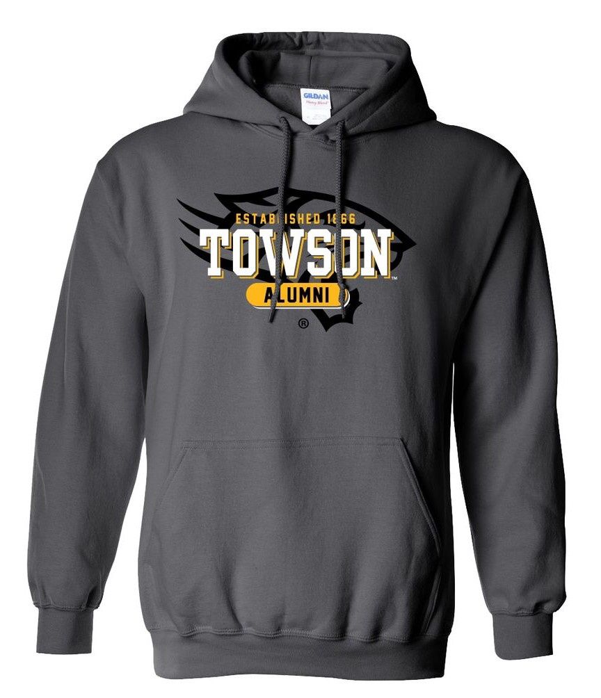 Towson Alumni Hooded Sweatshirt, Colour: Charcoal, Size: Adult Small