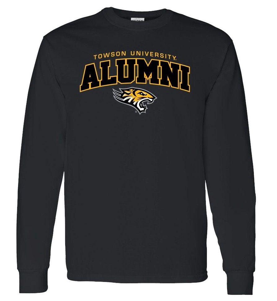Towson Alumni Long Sleeve Tee-Black &amp; Gold
