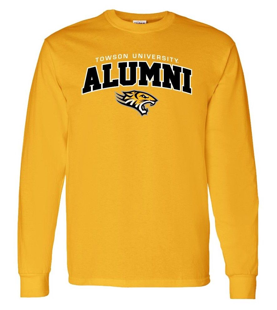 Towson Alumni Long Sleeve Tee-Black &amp; Gold