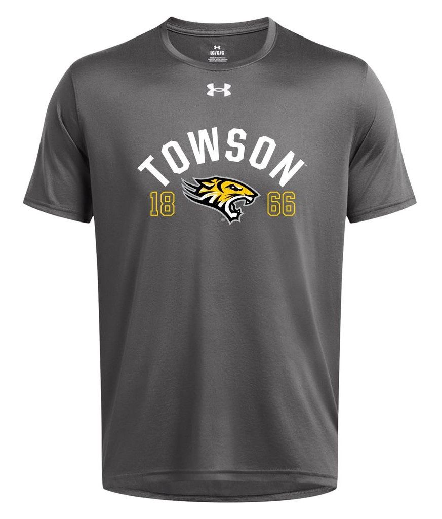 UA Towson 1866 Tech Tee-Black, Dark Gray &amp; Gray