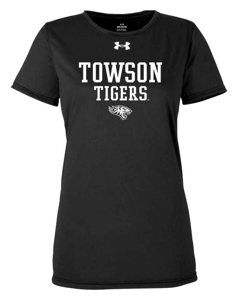Ladies Towson Tigers Tech Tee-Black, Dark Gray &amp; Gray, Colour: Black, Size: Adult X-Small