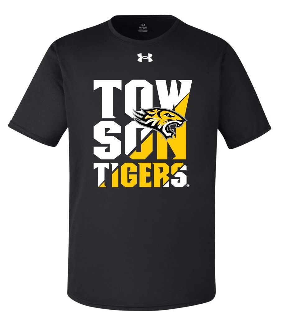 UA Towson Mascot Tech Tee-Black, Gray &amp; Dark Gray
