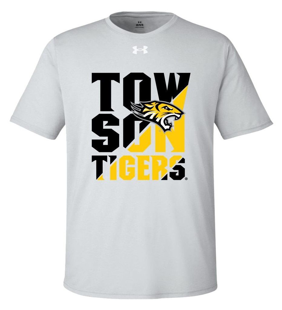 UA Towson Mascot Tech Tee-Black, Gray &amp; Dark Gray