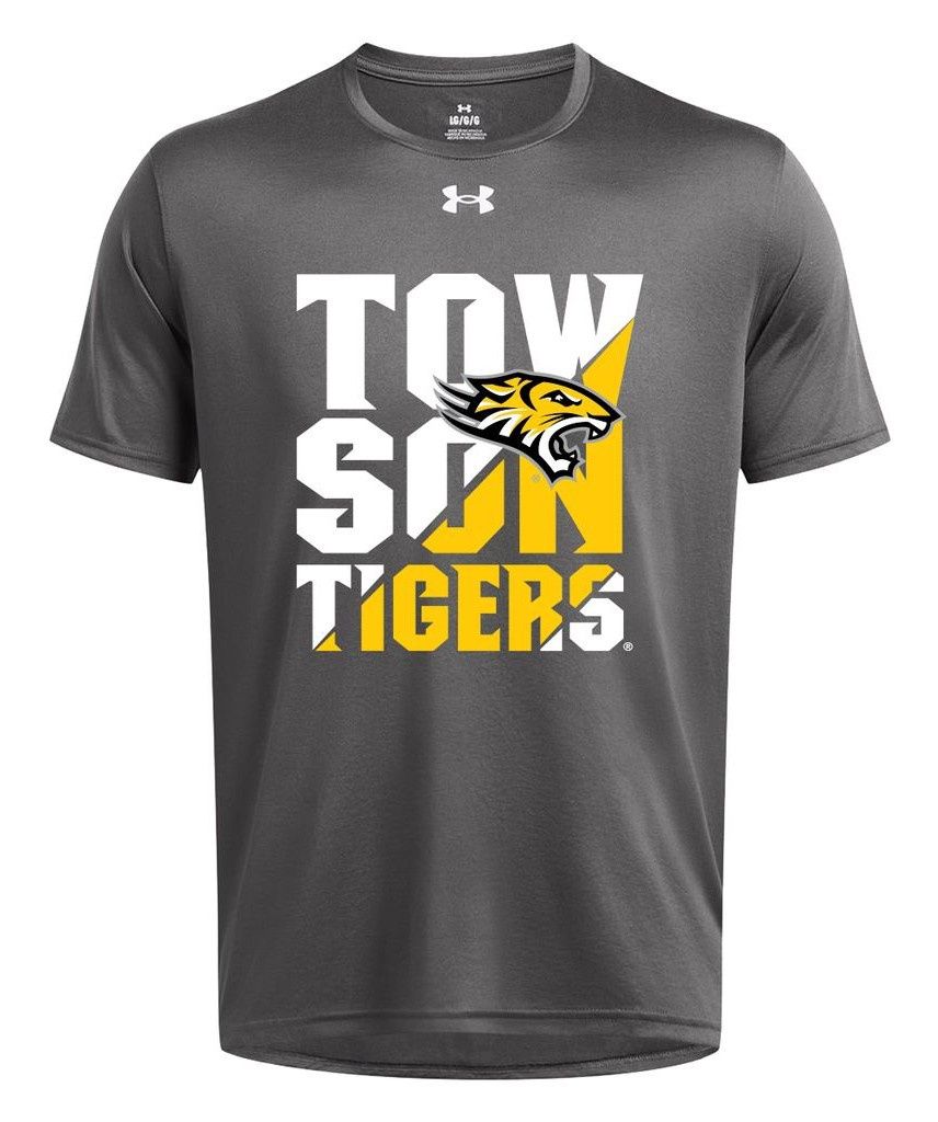 UA Towson Mascot Tech Tee-Black, Gray &amp; Dark Gray