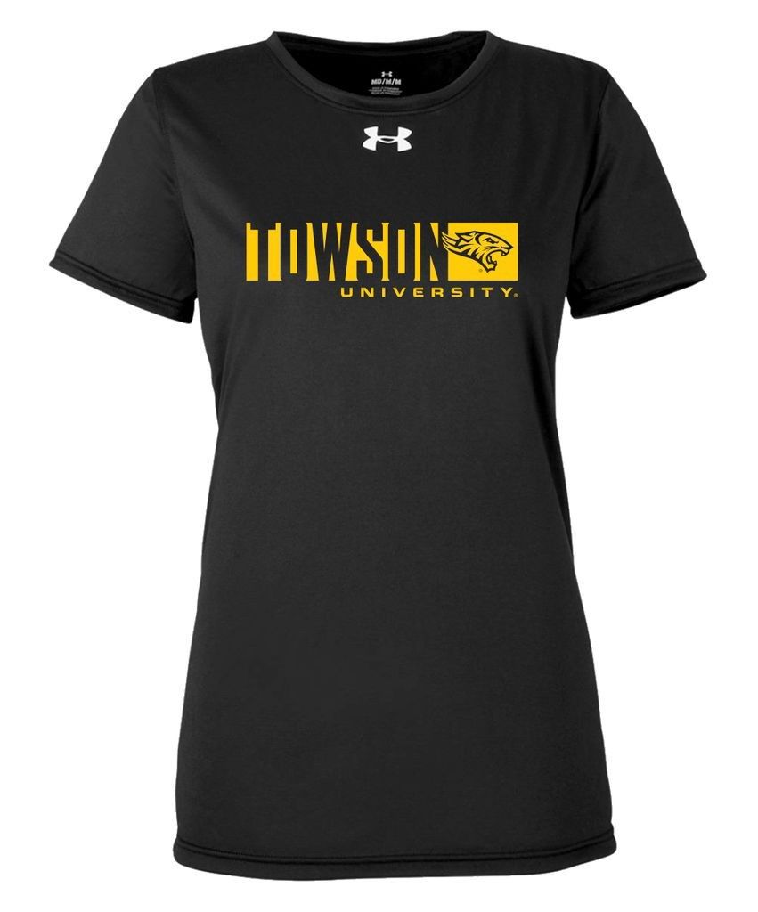 Ladies Towson U Tech Tee-Black, Gray &amp; Dark Gray