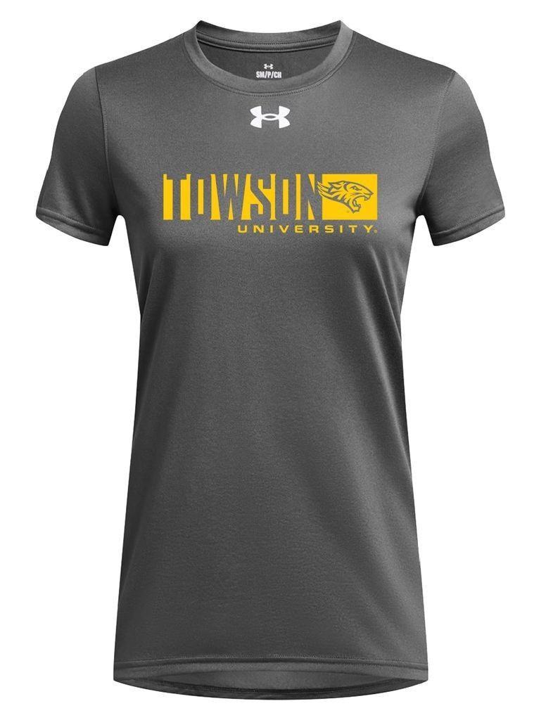 Ladies Towson U Tech Tee-Black, Gray &amp; Dark Gray