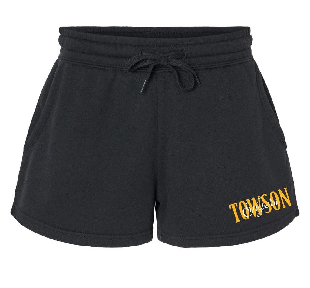Ladies Towson Wave Wash Shorts-Bone &amp; Black