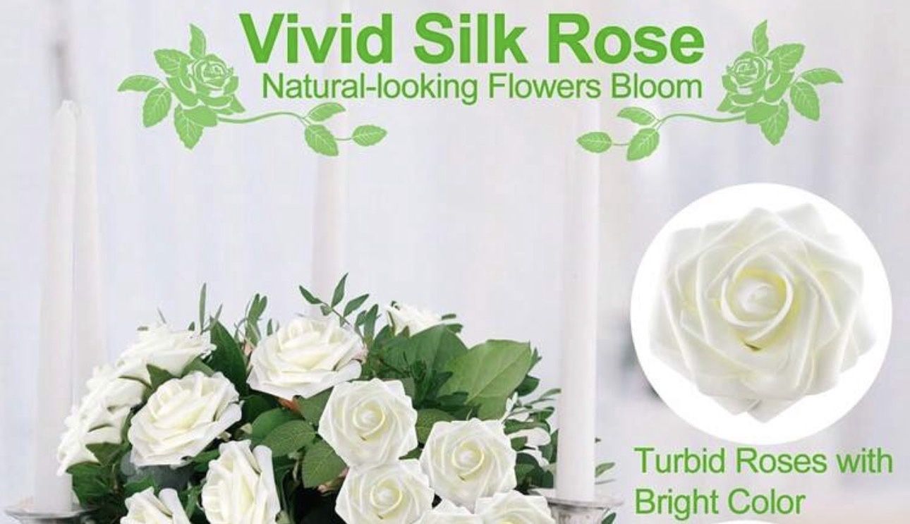 Faux foam flower, Colour: White