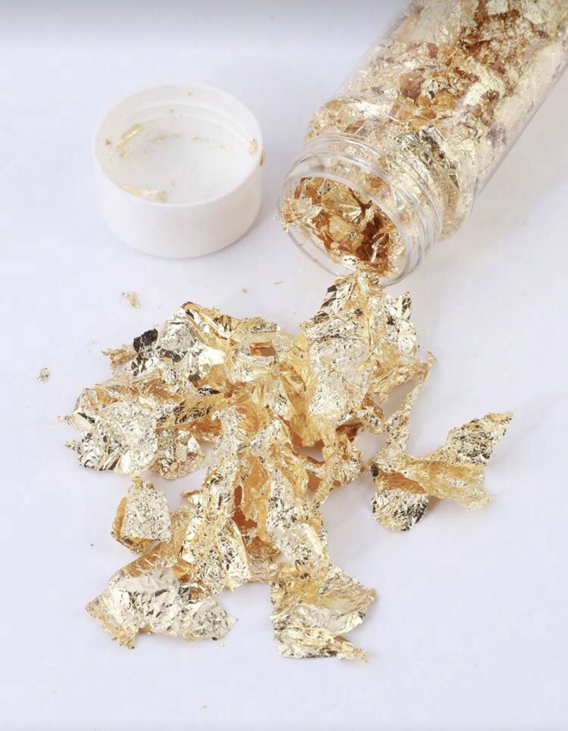 Crushed Leaf Foil jar, Colour: Gold