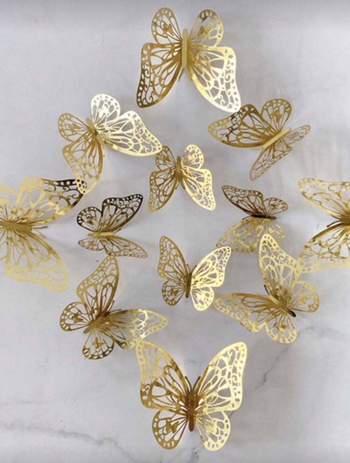 Metallic Butterflies (6 piece), Colour: Gold